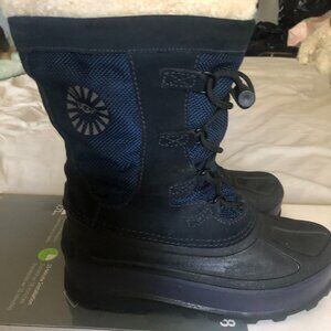 UGG AUSTRALIA Bobbey Boot 3288 Youth 4(US)  Blue Canvas Winter Snow Boot- NEW